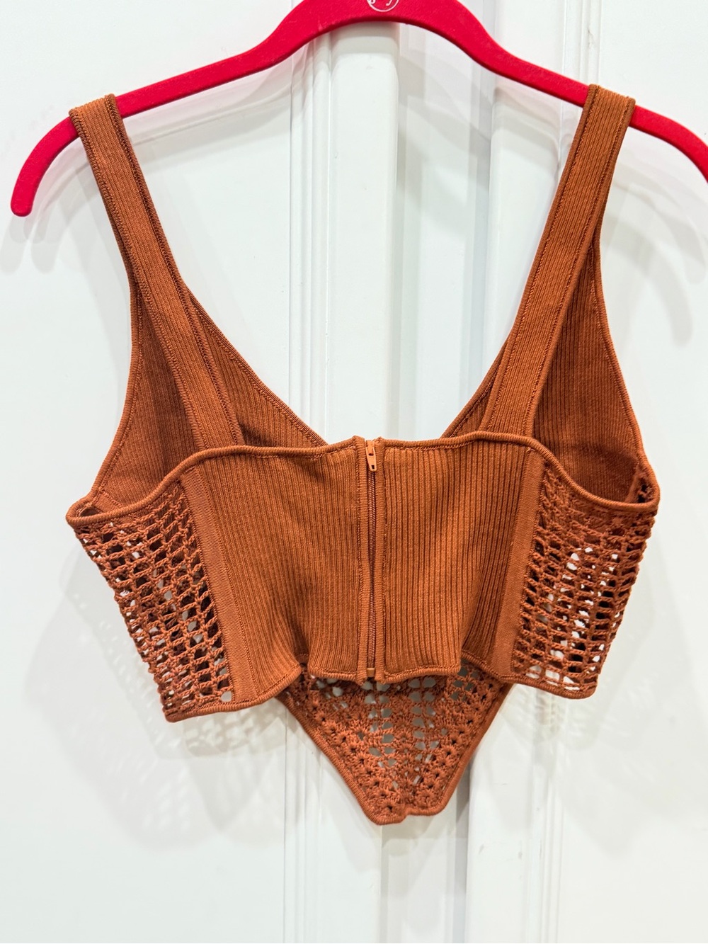 Windsor Rust Brown Crochet Bustier Tank Top - Picture 4 of 4